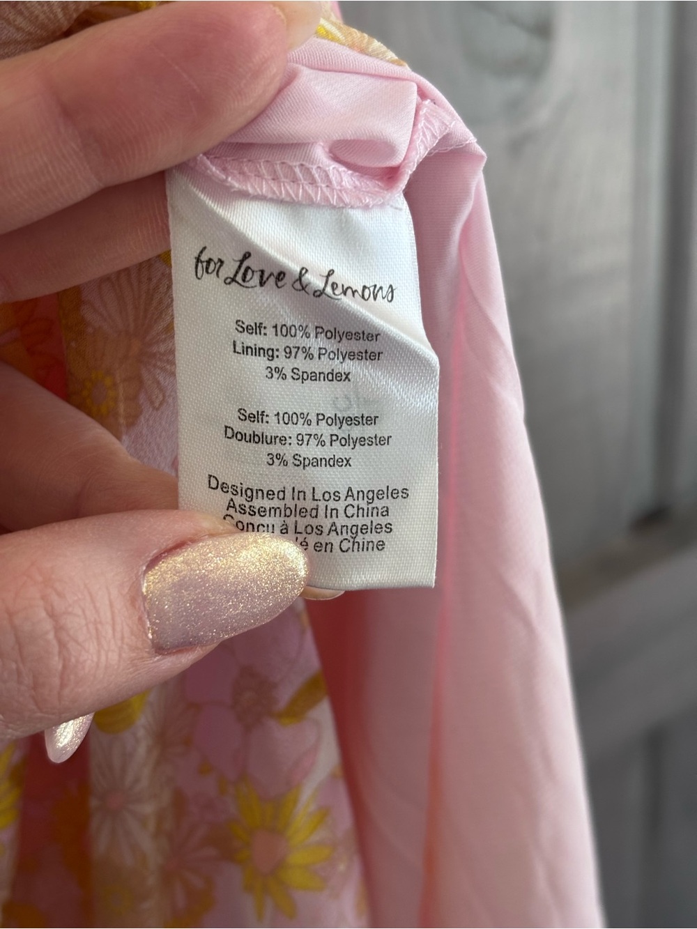 For love and lemons Eden‎ Floral Midi Dress pink yellow ruched bow sleeves XS - Picture 15 of 15